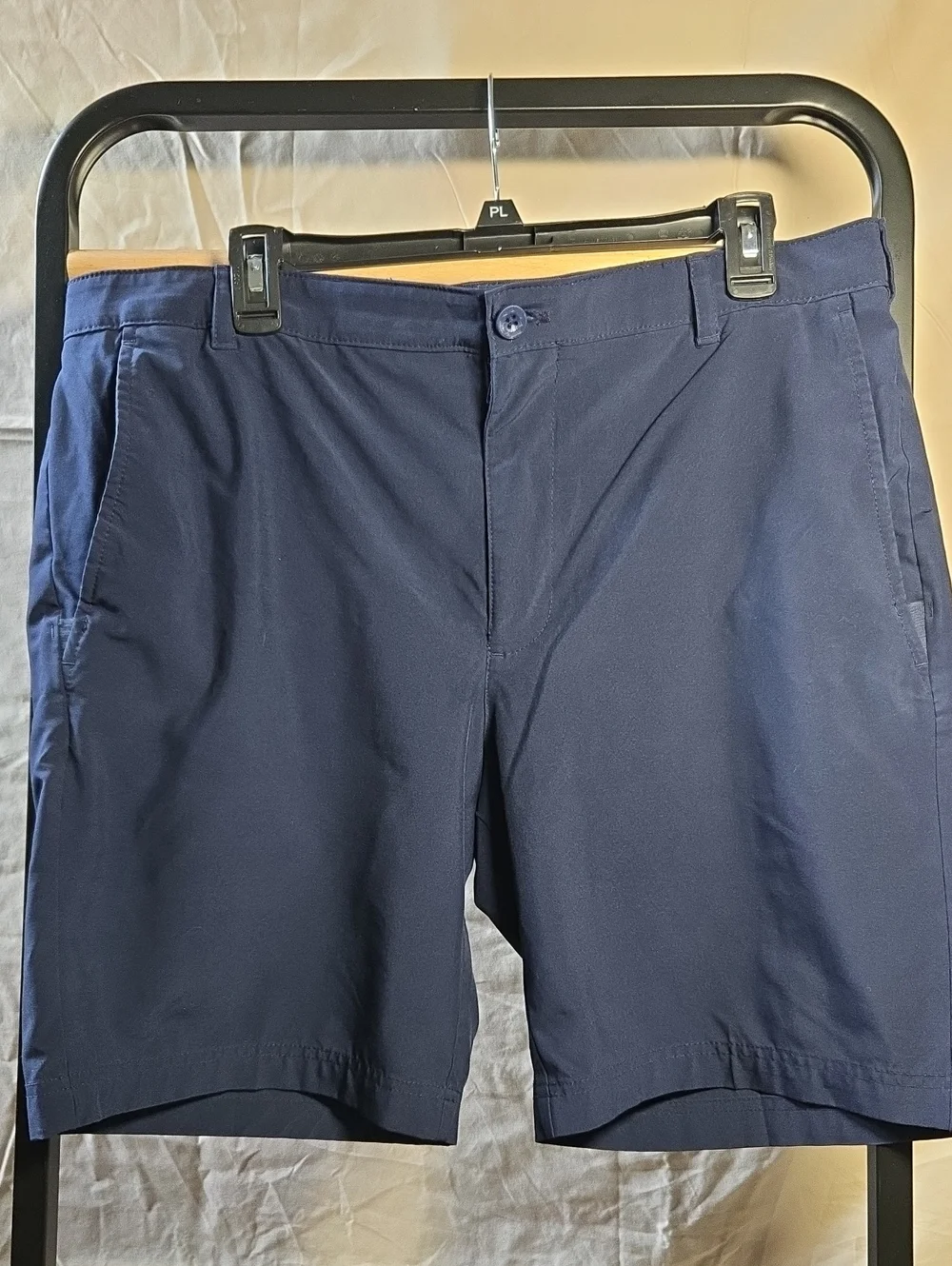 Men's Flat Front Navy Performance Shorts